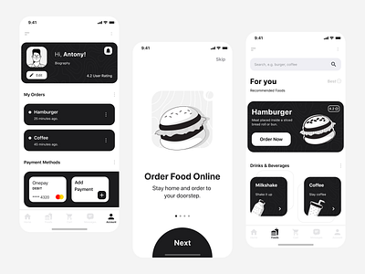 Order Food Online - Mobile App app app design application branding design system food illustration interface ios mobile order product design social ui ui design user experience user interface ux ux design