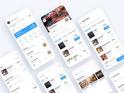 Food App 2.0 app business buy cards ui cart category design ecommerce food icons illustration interface ios minimal mobile order payment shopping ui ux