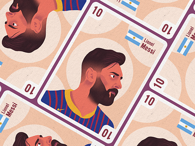 Football Legends Cards - Messi avatar avatar design character color design flat illustration football legends lionel messi minimal illustration sports textured illustration