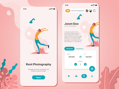 Click with Love - App Designs adobe illustrator adobe photoshop adobe xd camera app color dribbleshot flat illustration ui ui ux design