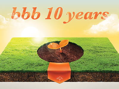 BBB 10th Anniversary Object cloud grass ground leaf promotion ribbon sunshine title web
