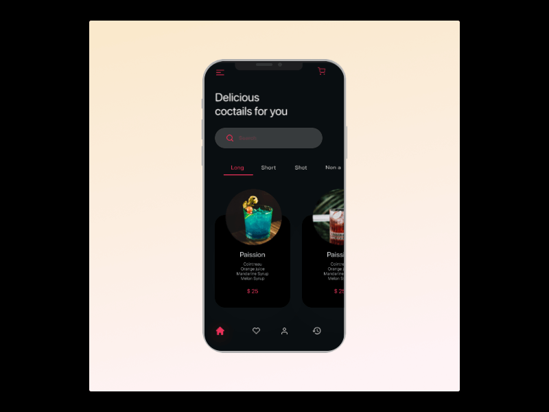 delicious beverages animation design figma minimal principle ui