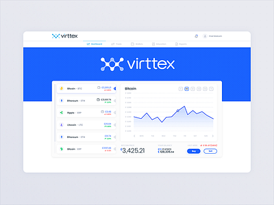 Dashboard blue clean cloud crypto crypto exchange crypto wallet cryptocurrency dashboard database graphic material design technology ui ux web
