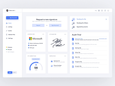 Dashboard - document sign animation blue clean dashboad dashboard design dashboard ui design document elements gif interface minimal photoshop purple ui ux vector web white