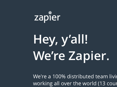 "About Zapier" flyer