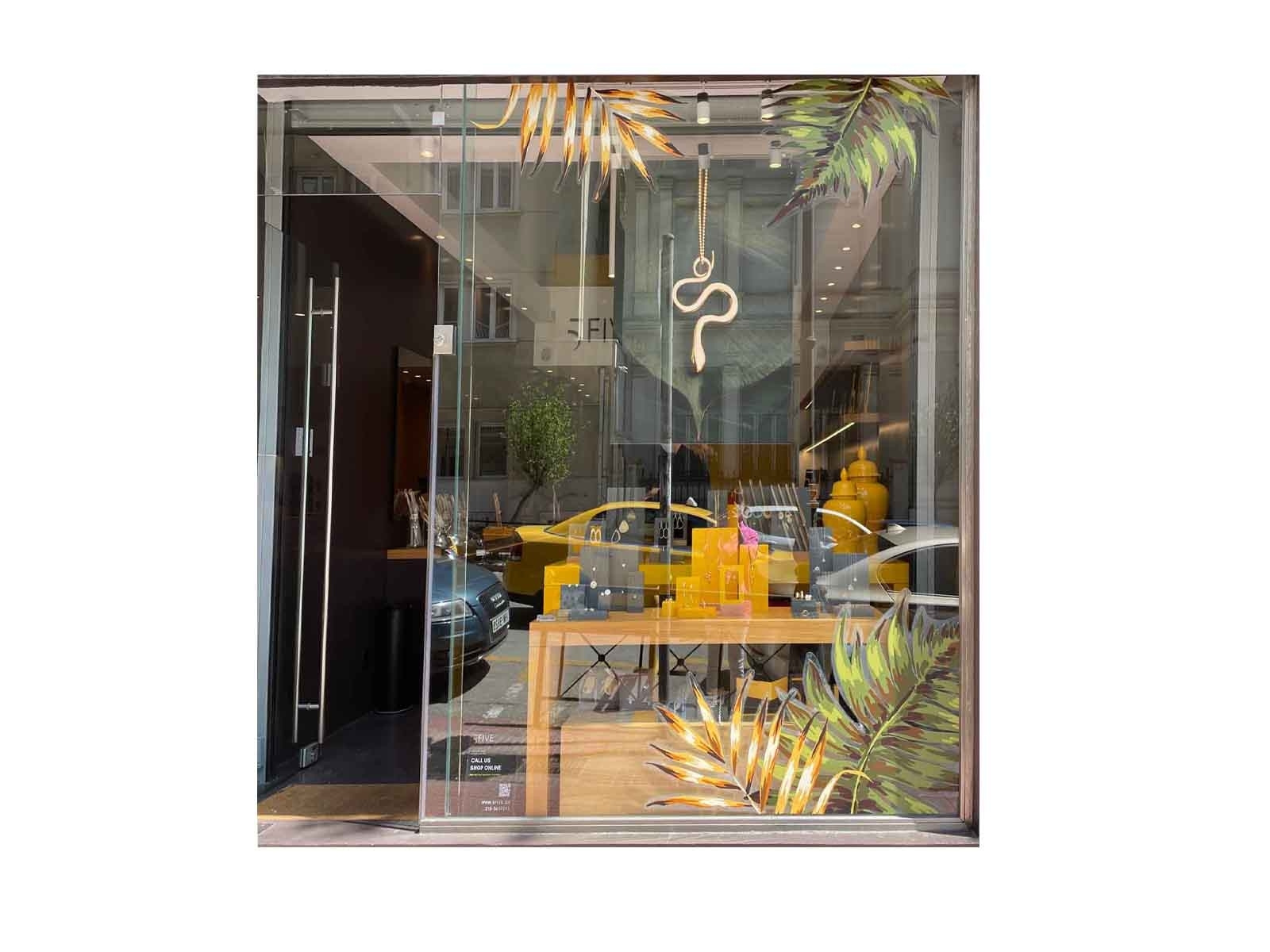 Summer window display/ Graphics & product set up by Iro Giannakopoulou
