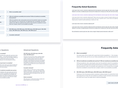 Some 'Frequently Asked Questions' designs faq landing page minimal