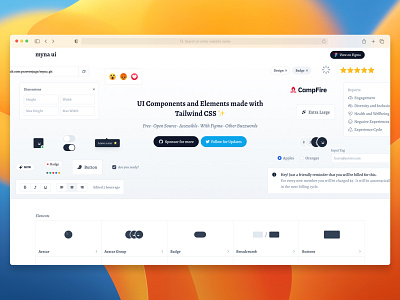 New Homepage Design for myna UI components landing page minimal ui