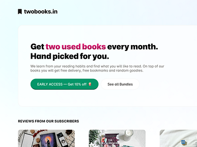 Two Books Landing Page branding design landing landing page logo minimal ui