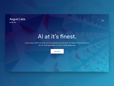August Labs by Skcript artificial button hamburger hero intelligence minimal