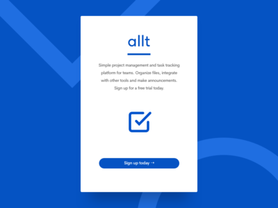 Here's a shot from the redesign of Allt allt shape sign tasks up