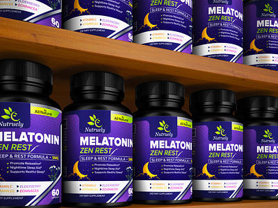 SUPPLEMENT LABEL DESIGN WITH 3D MOCKUP