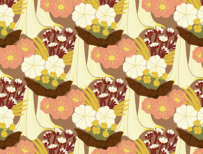 Bats Pattern botanical illustration digital illustration home decor illustration pattern design surface design