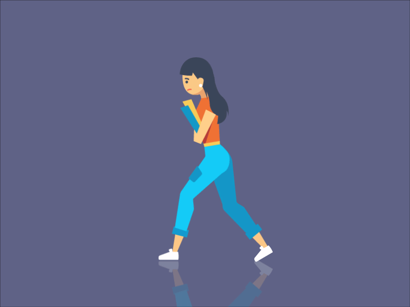 Girl Walk Cycle - Reanimated 2019 2d 2d animation aftereffects animation art dribbble gif gif animated gif animation gif art gif. girl character girl illustration illustraion illustration motiongraphics vector walk cycle walkcycle