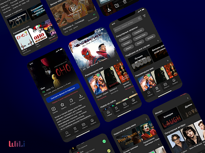 Online Cinima App app appdesign cinema dark color dark theme design design concept interface ui ux