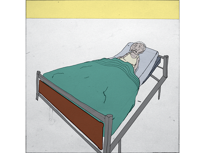 Old Lady in Bed illustration