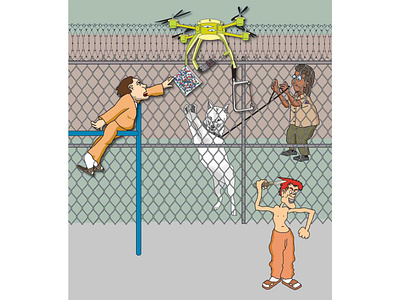 Drone Delivering Contraband illustration