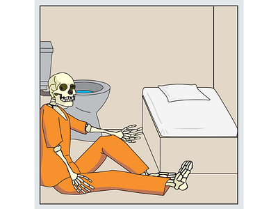 Skeleton Prison Cell illustration