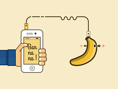 Bannana connection app banana bannana connection flat graphic illustration log login