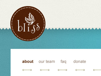 Bliss logo and sub navigation