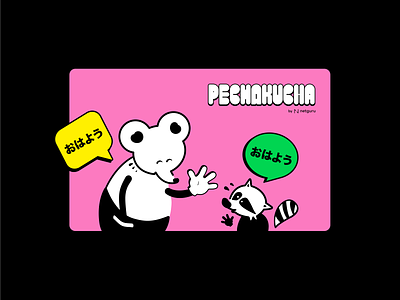 Pechakucha branding #1 agenda branding character design design event illustration logo mouse raccoon typography vector