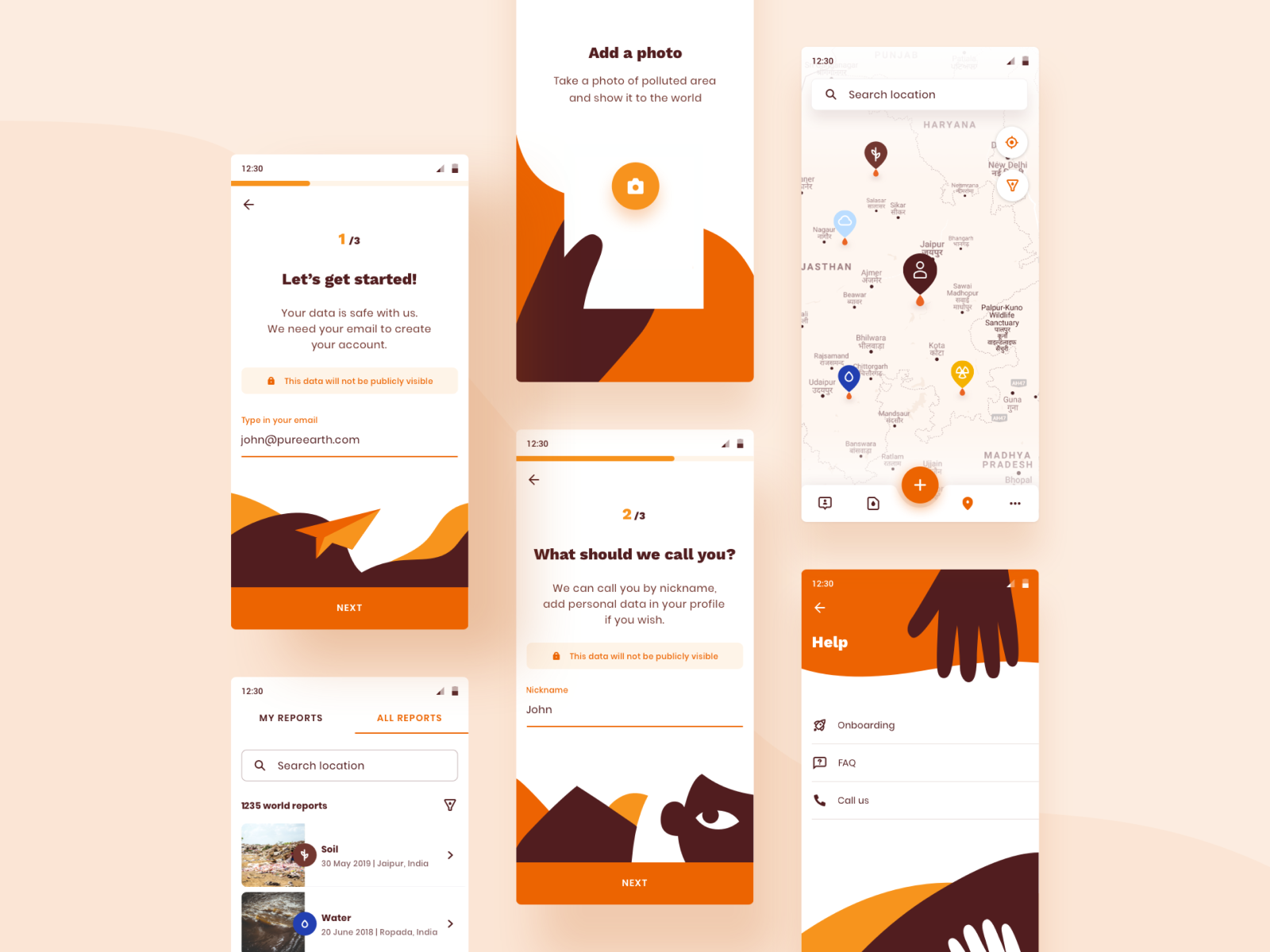 Report Pollution - App by Weronika Maria S. for Netguru on Dribbble