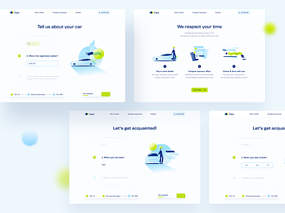 Care - Car Insurance animation blue branding car driver form green icons illustration insurance mobile print product design product illustration safety typography ui user interface ux ui web design