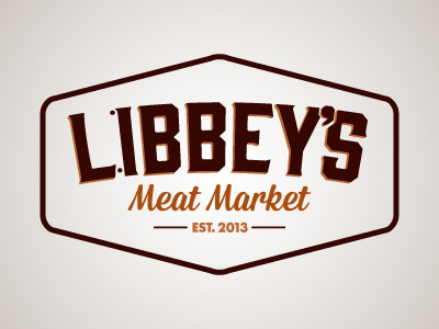 Libbey's Meat Market Logo beef block cleaver cow design food illustrator logo market meat simple typography