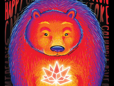 Bear Canada 150 bear canada150 cute digital illustration turbobambi