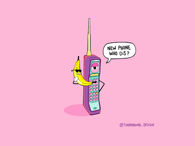 New phone who dis? by turbobambi.com colourful digital funny illustration meme newphonewhodis turbobambi