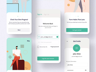 Mos App / Tracker animation app concept fashion figma fitness flat grid health minimal track tracker typography ui ux web