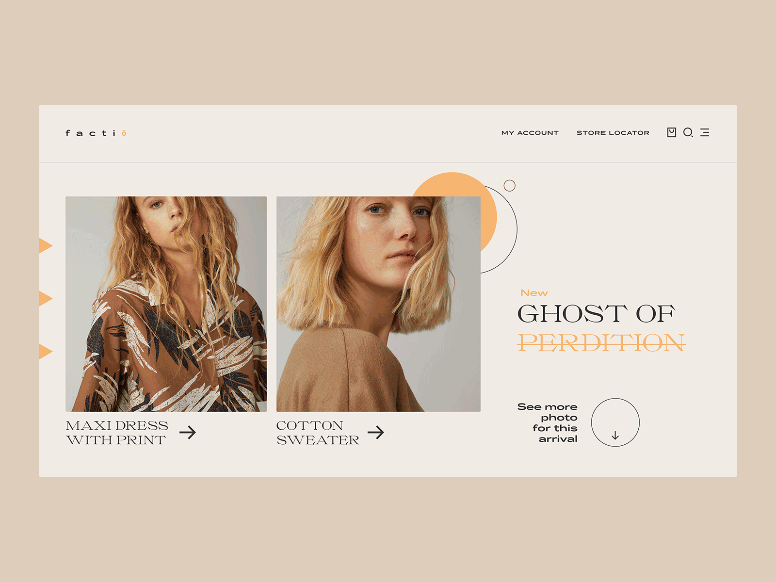 Factio / Fashion Web app concept fashion grid illustration typography ui ux web website