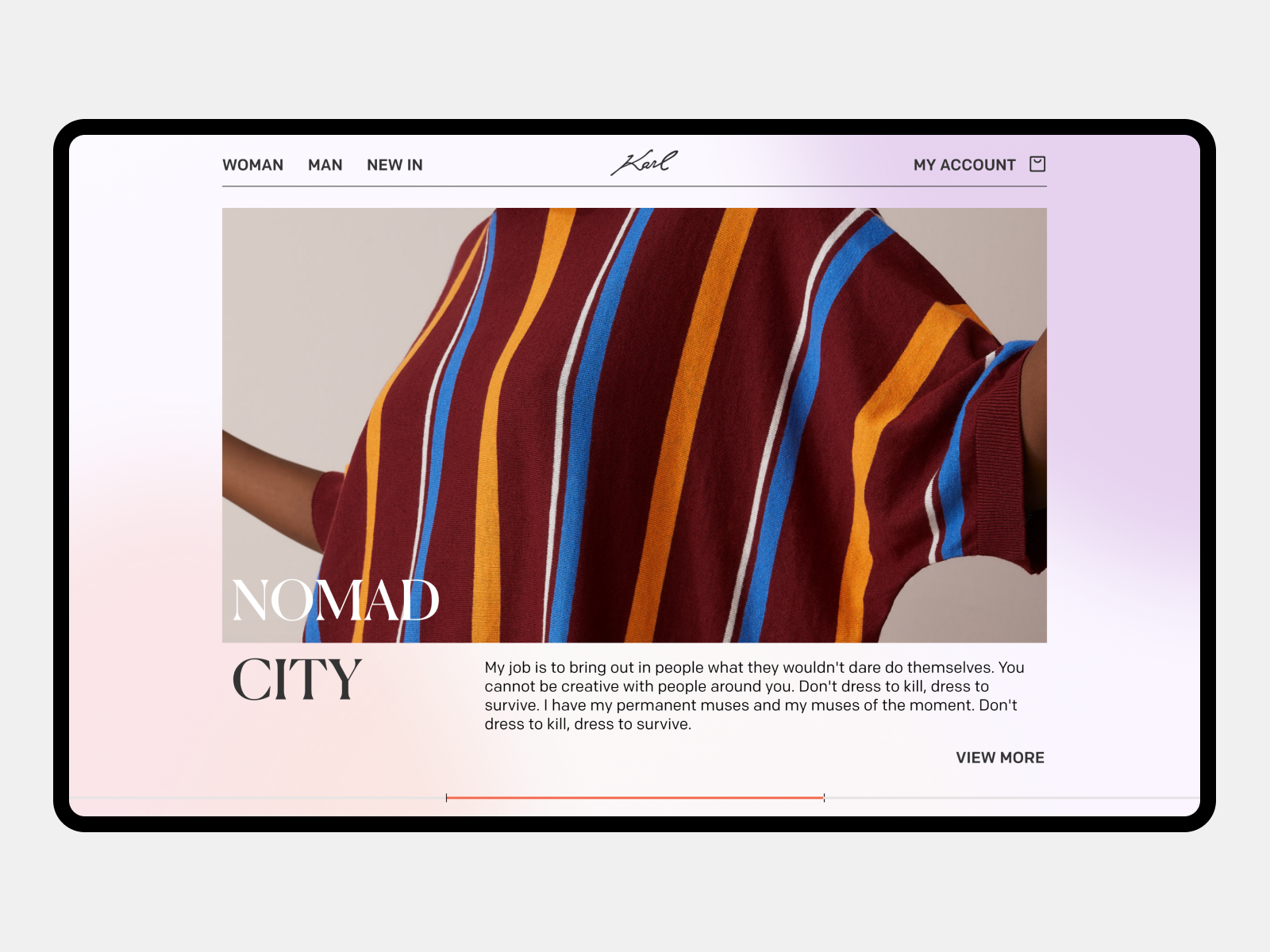 Karl / Fashion Web by Genc Beqiri on Dribbble