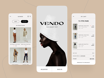 Vendo / Shop app app branding clothes shop concept design fashion fashion design flat grid icon imagery minimal shop shopping shopping app typography ui ux