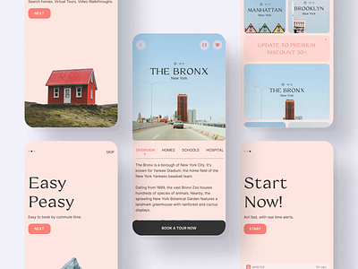 Mercor / Real Estate App app concept figma flat grid home house imagery minimal real estate realestate typography ui ux