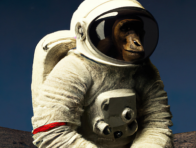 Monkey astronaut 3d graphic design