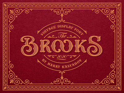 Brooks Vintage Font Family alchohol barbershop font harry kasyanov label design lettering logo packaging serif tattoo studio vinntage whiskey