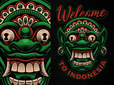 Bali Mask Vector Illustration