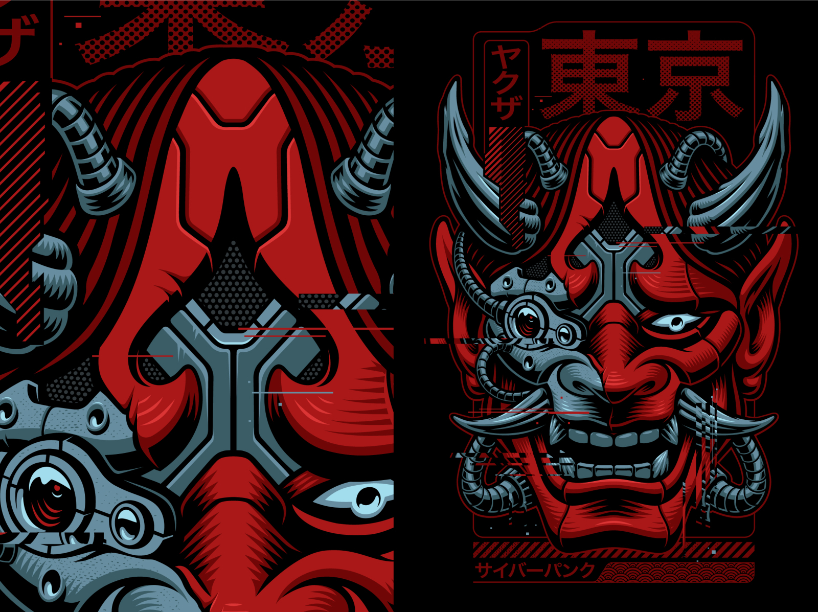 Oni Cyborg Illustration by Harry Kasyanov on Dribbble