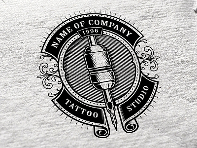 Concept Of Vintage Tattoo Studio Logo