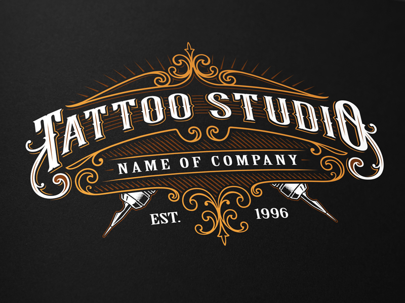 Tattoo Studio lettering Logo Template by Harry Kasyanov on Dribbble