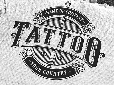 Tattoo Lettering Illustration badge emblem frame lettering logo tattoo vector vintage