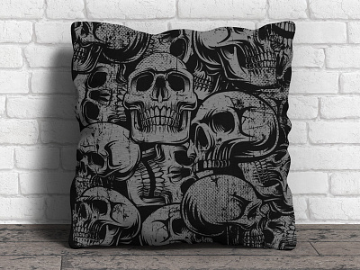 Seamless Pattern With Skulls