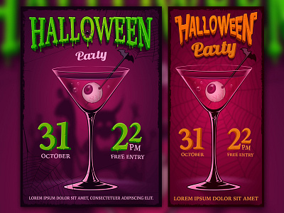 Design of Halloween posters banner design flyer halloween poster vector