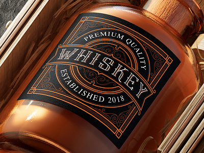 Design Template of Whiskey Label