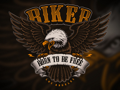 Eagle biker design eagle motorcycle shirt design vector vintage