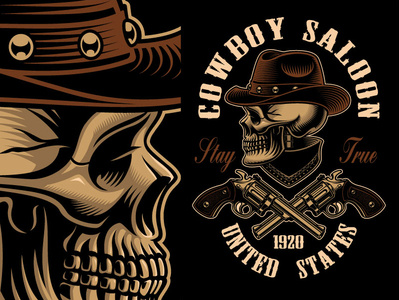 Cowboy Skull cowboy design handgun harry kasyanov skull vector