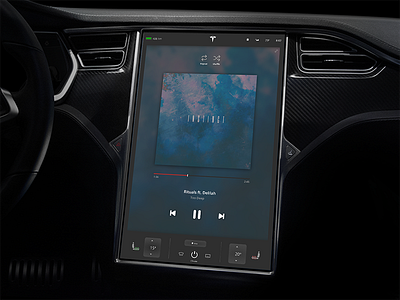 Tesla Interface Music Player Concept car concept design interaction interface music player tesla ui ux visual