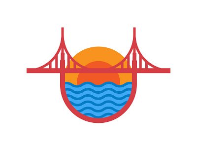 San Francisco Sunset badge bayarea goldengate sanfrancisco sf