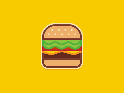 Burger 🍔 burger cheeseburger food hamburger icon sticker thicklines vector
